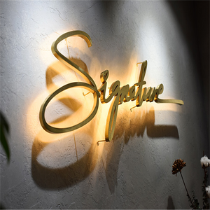 Gold Backlit Stainless Steel Letter Shop sign