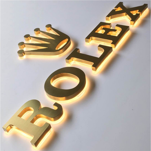 Gold Color Back Lit Stainless Steel Letters